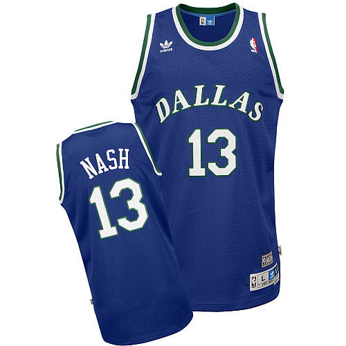  NBA Dallas Mavericks 13 Steve Nash Retro Swingman Road Blue Jersey